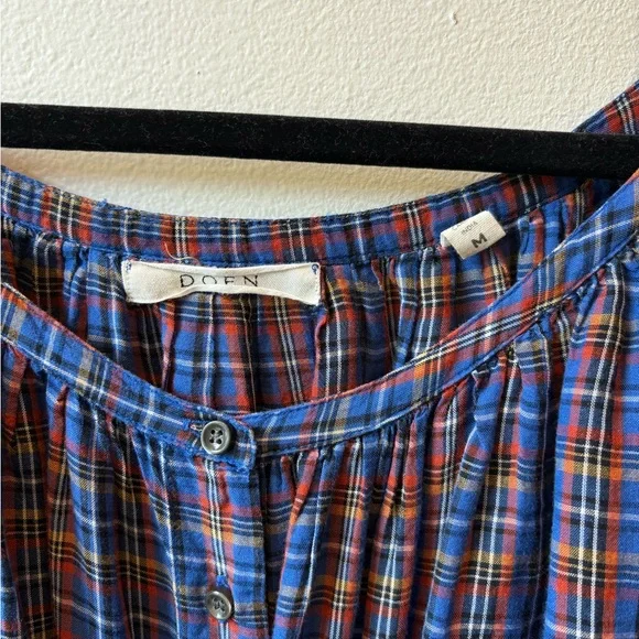 Doen Jullien Dress in Azure French Plaid - Picture 3 of 5